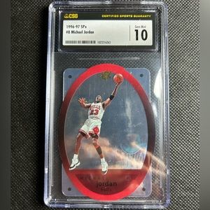 1996-97 Upper Deck Spx Michael Jordan Csg 10 Gem Mint Chicago Bulls🔥🔥🔥